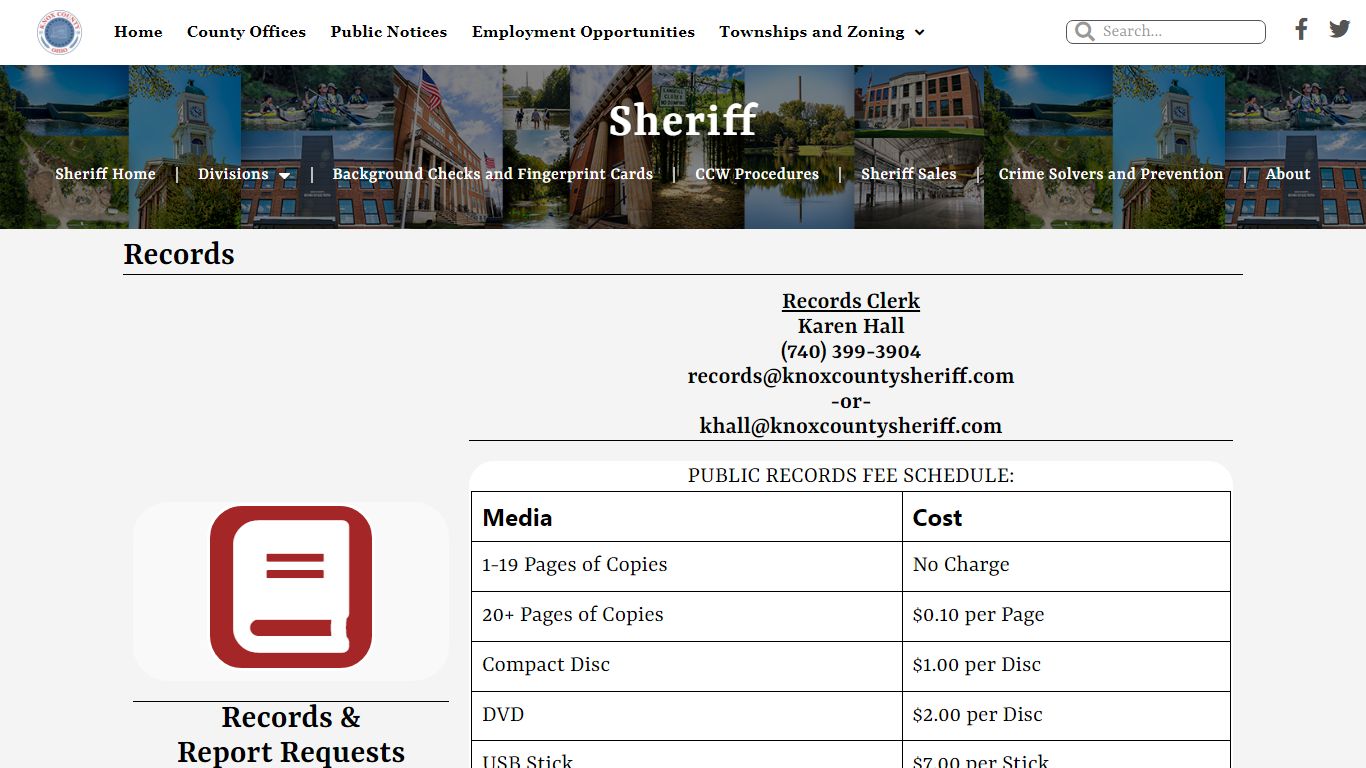 Sheriff – Records Division – Knox County, Ohio